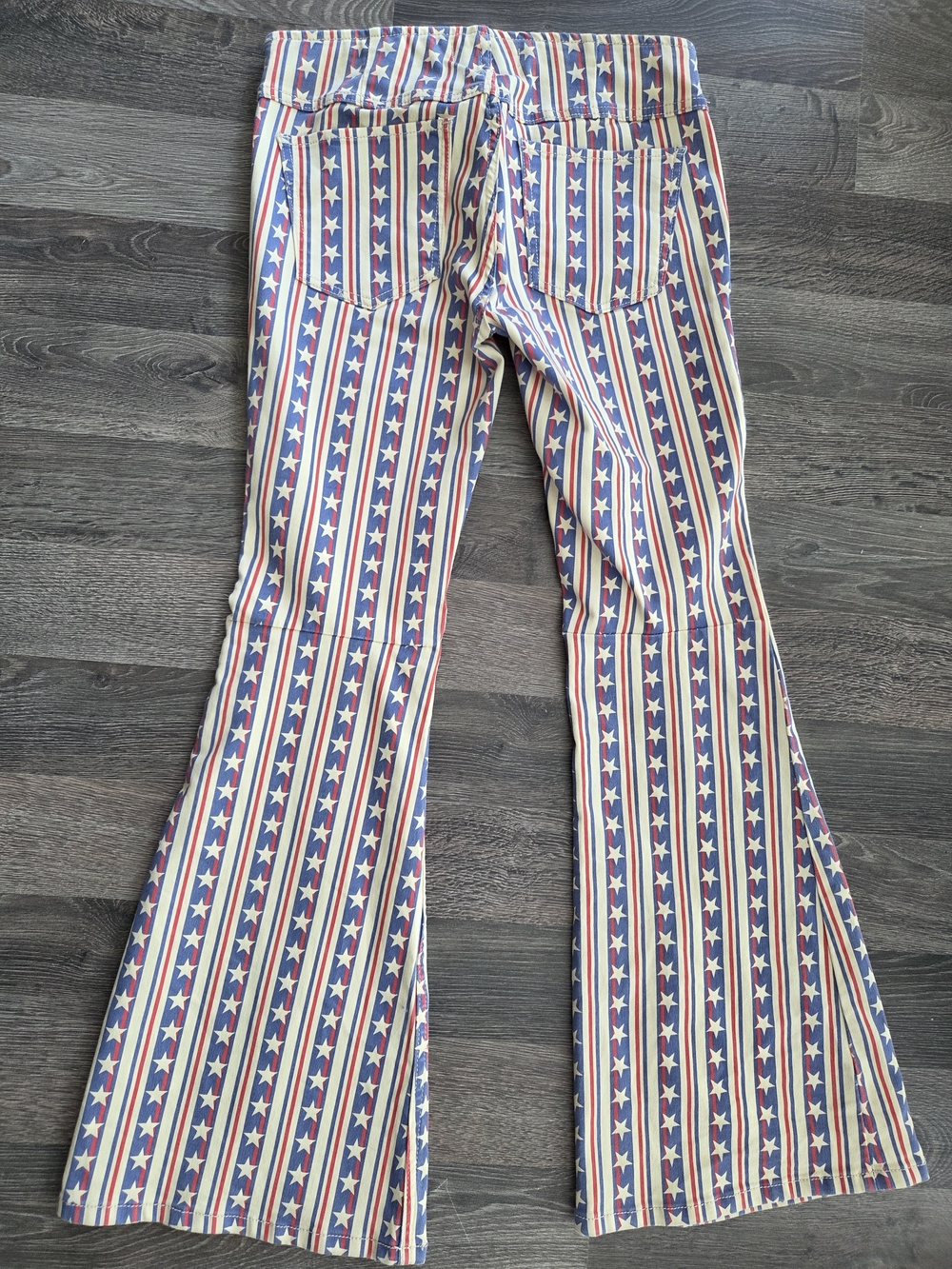 We The Free Red, White & Blue Star Stripe Flare Pants